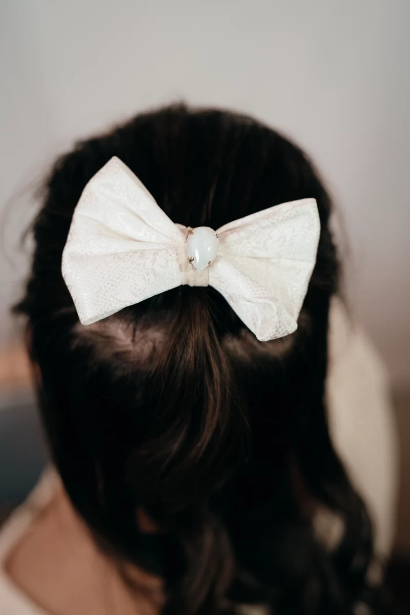 noeud blanc made in france pour cheveux