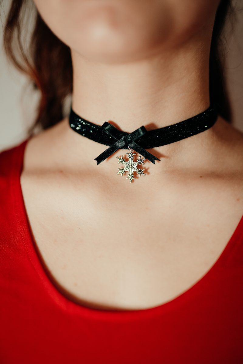 collier choker reine des neiges made in france velours noir