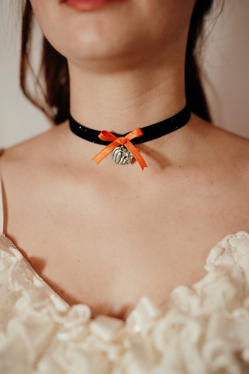 collier ras-de-cou choker made in France Cendrillon citrouille