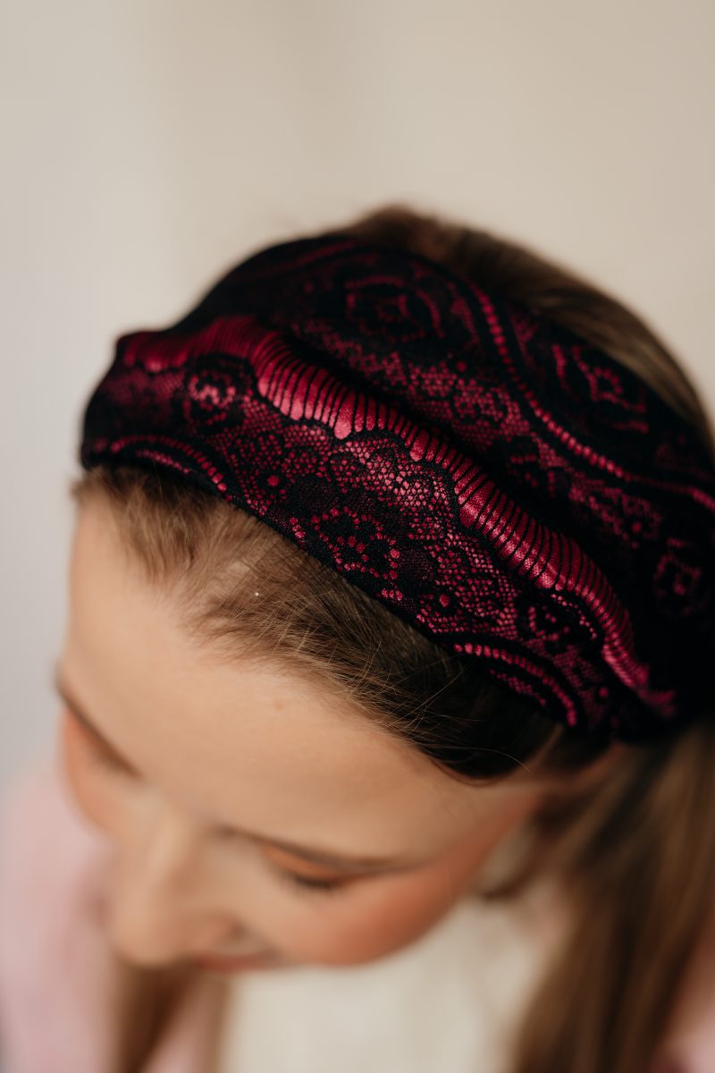 bandeau cheveux made in france satin prune