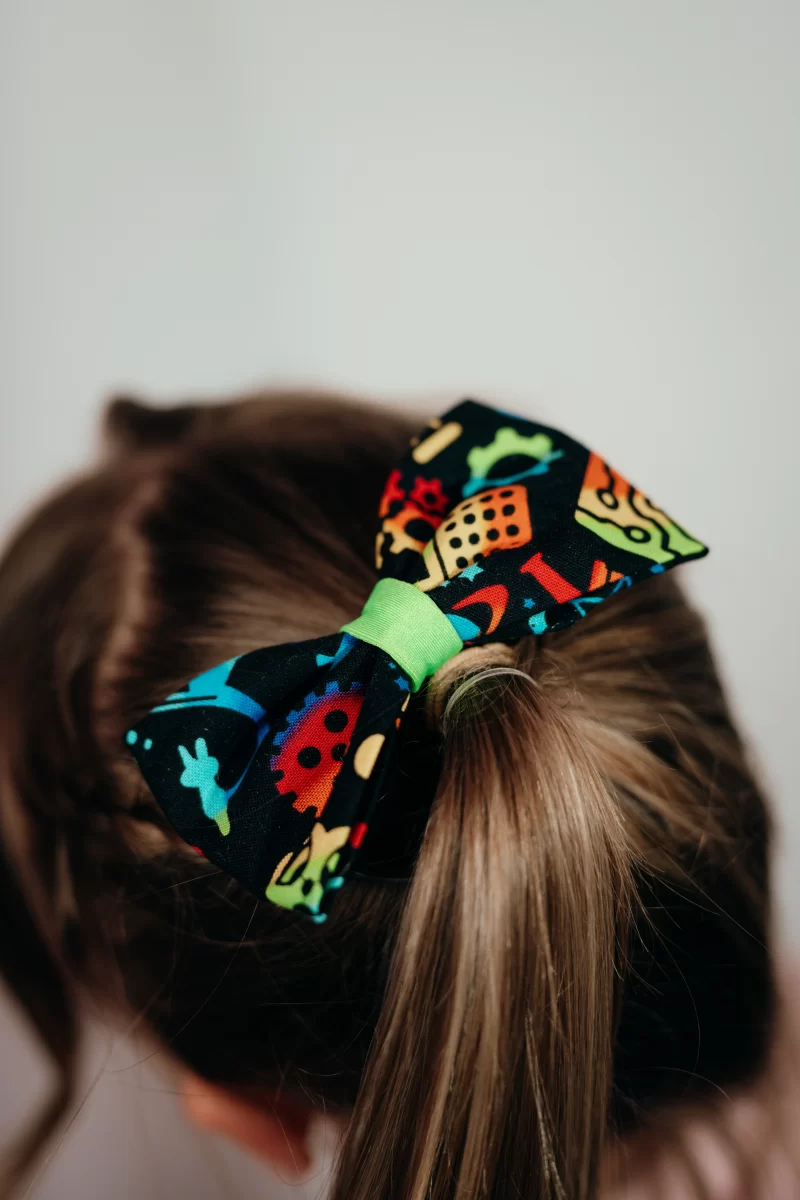 noeud made in france multicolore pour cheveux