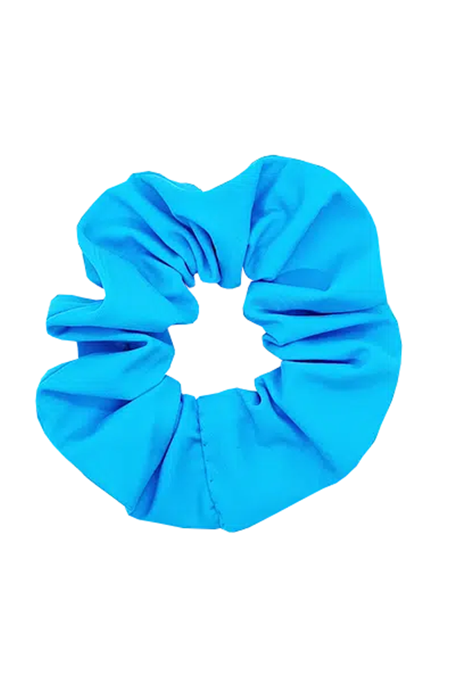 chouchou cheveux lycra bleu turquoise made in france