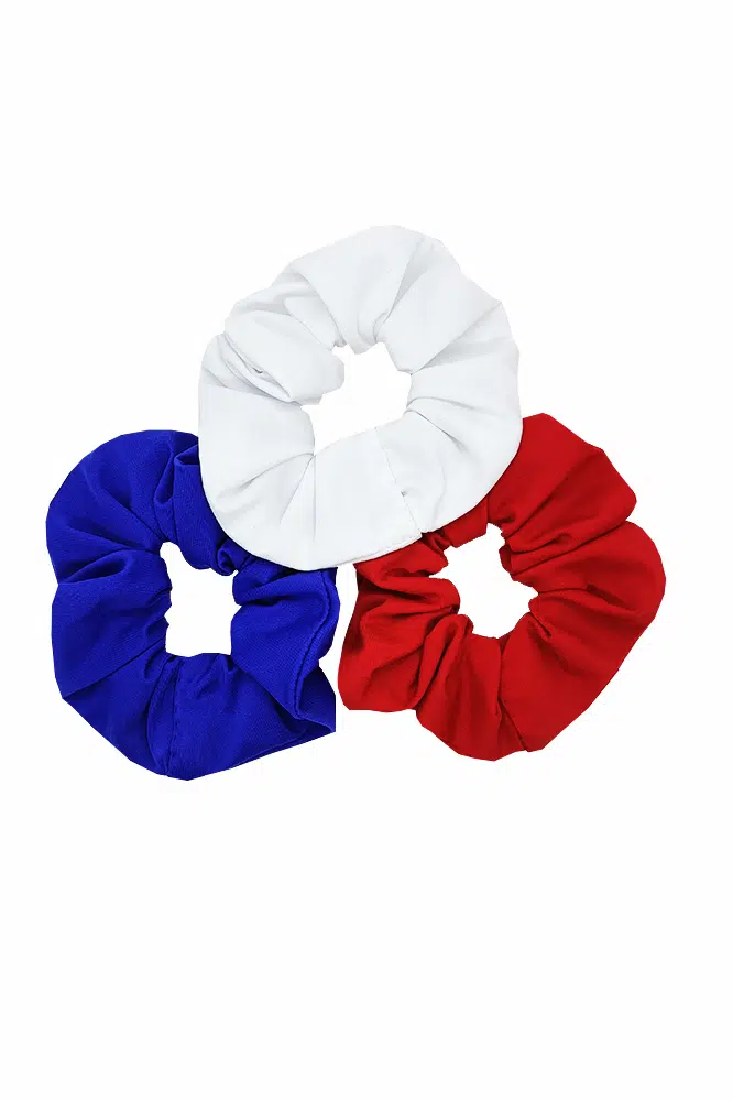 coffret de trois chouchous cheveux made in france bleu blanc rouge