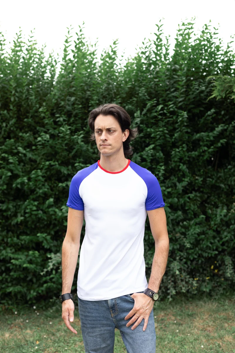 tee-shirt homme sport bleu blanc rouge made in france