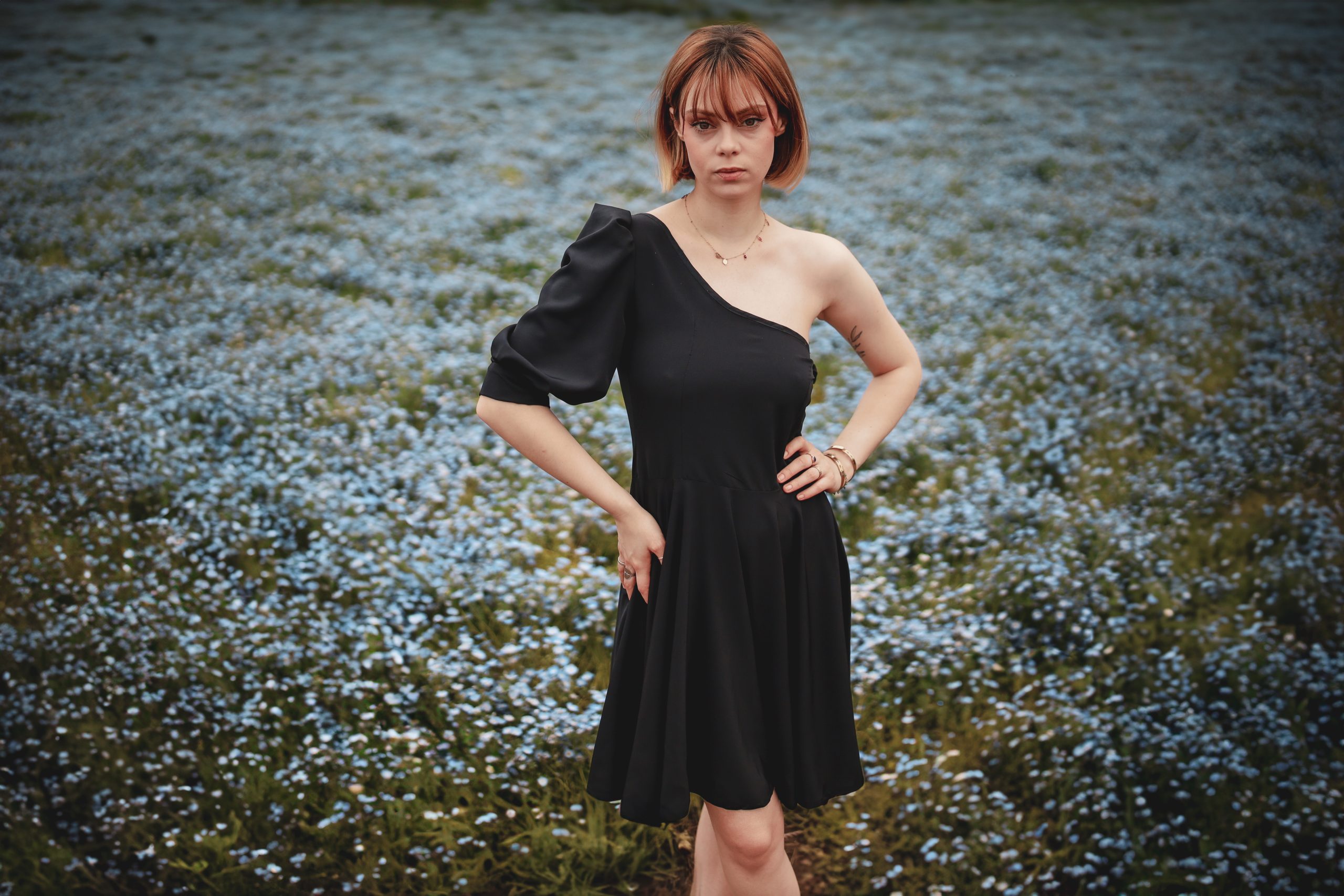 robe noire made in france asymétrique Chérie et Dandy