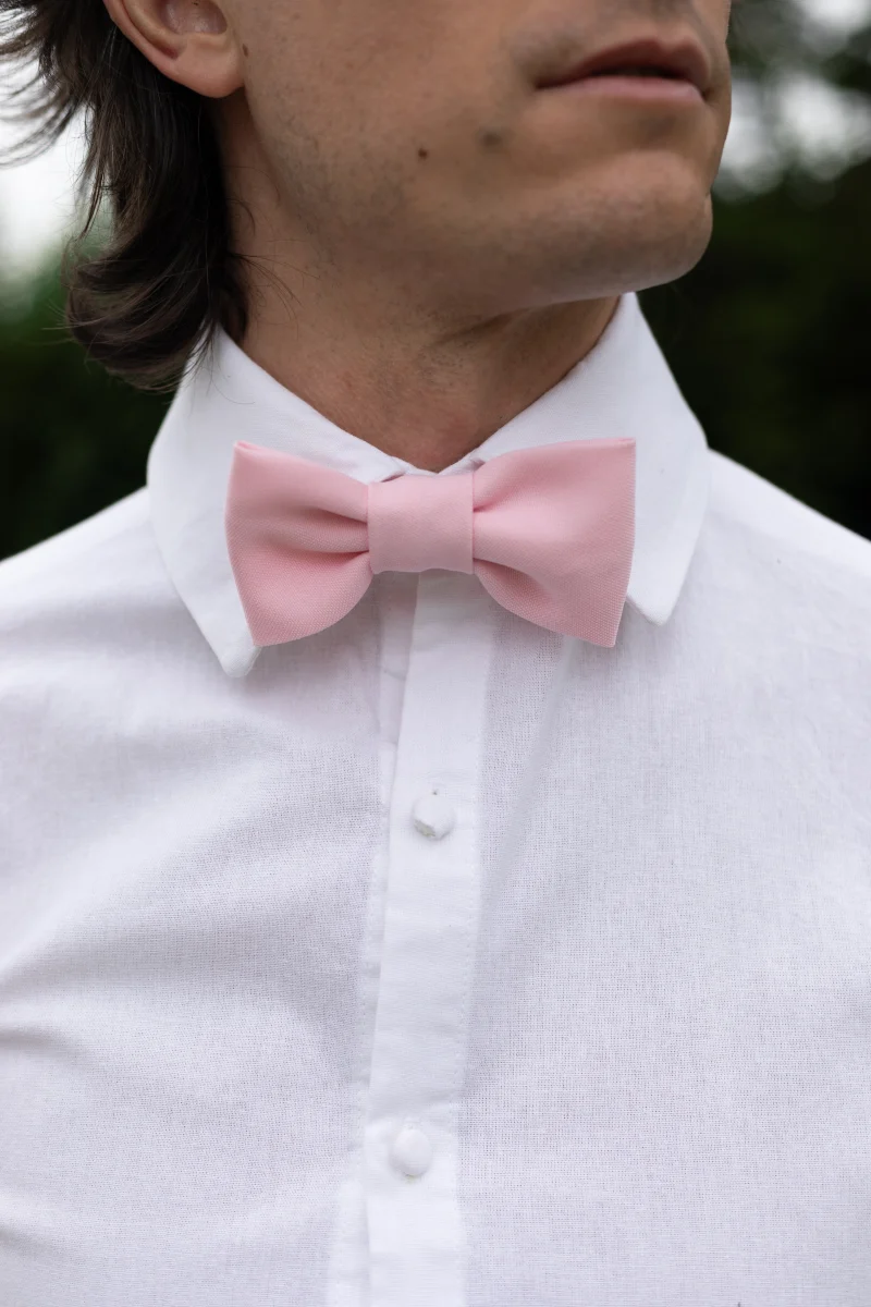 noeud papillon rose uni made in france pour homme