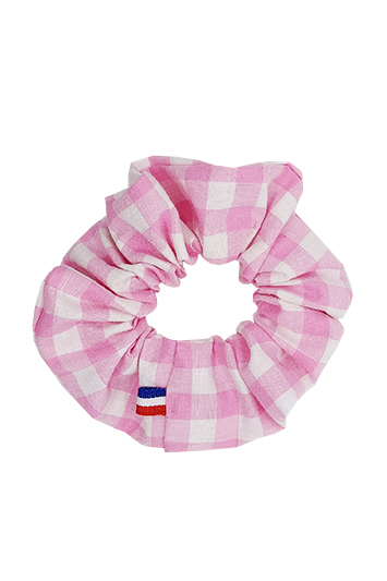 chouchou cheveux vichy rose made in france
