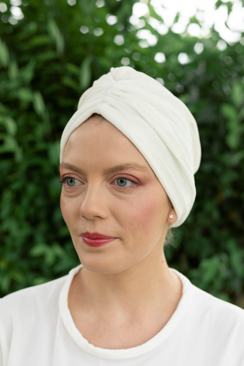 turban velours blanc made in france