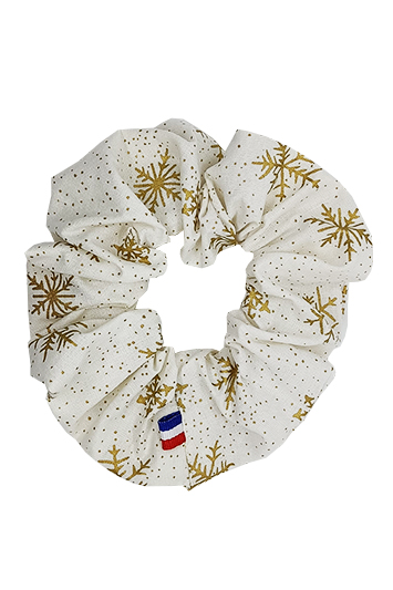 chouchou cheveux noel flocons Made in France