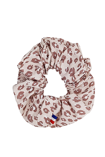 chouchou cheveux en coton bio imprimé léopard Made in France