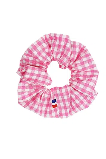 chouchou cheveux vichy rose vif made in france