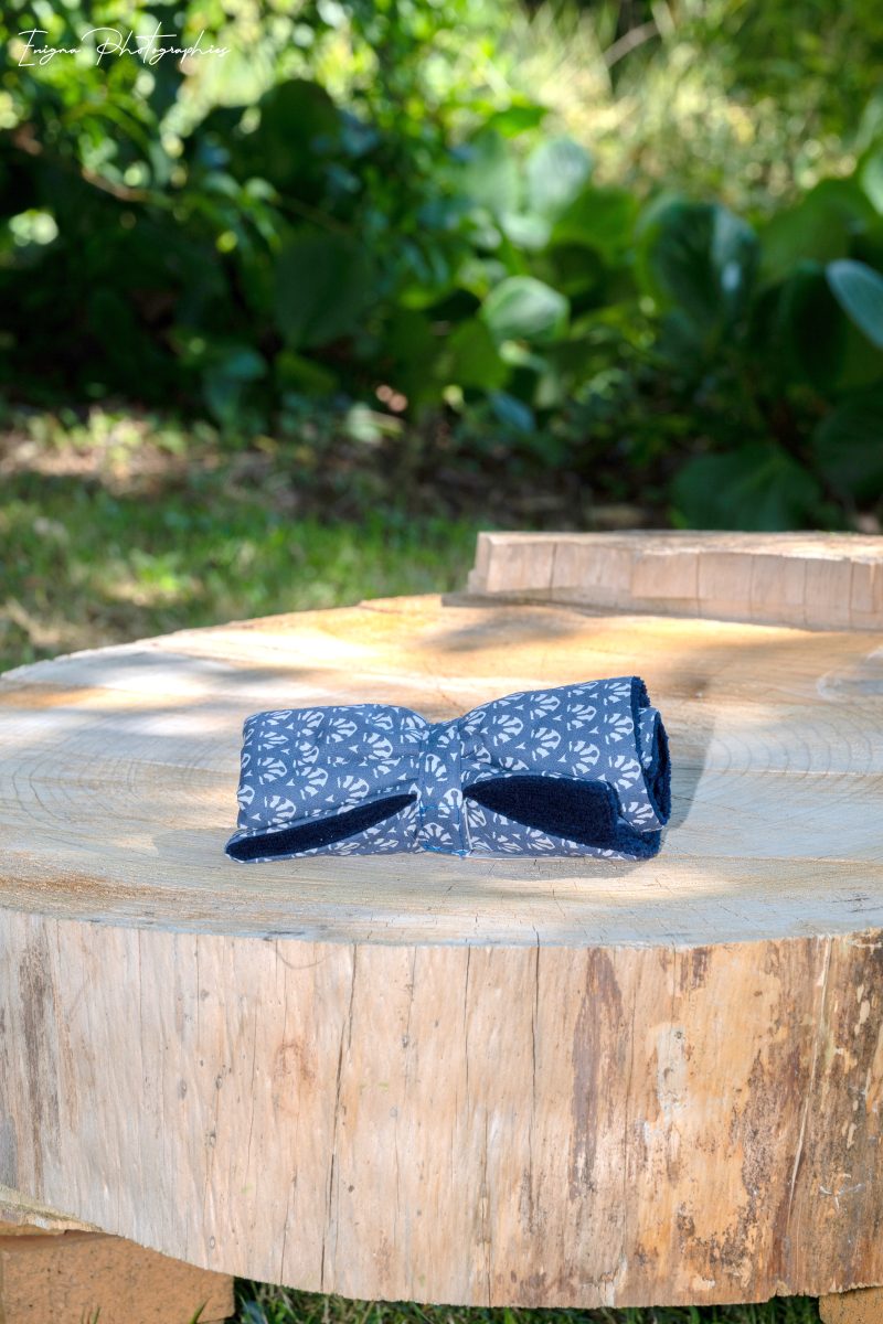 essuie-pattes pour chien made in france en coton imprimé et éponge bambou
