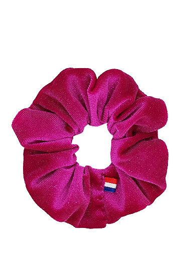 chouchou cheveux made in france velours fuchsia pailleté Made in France