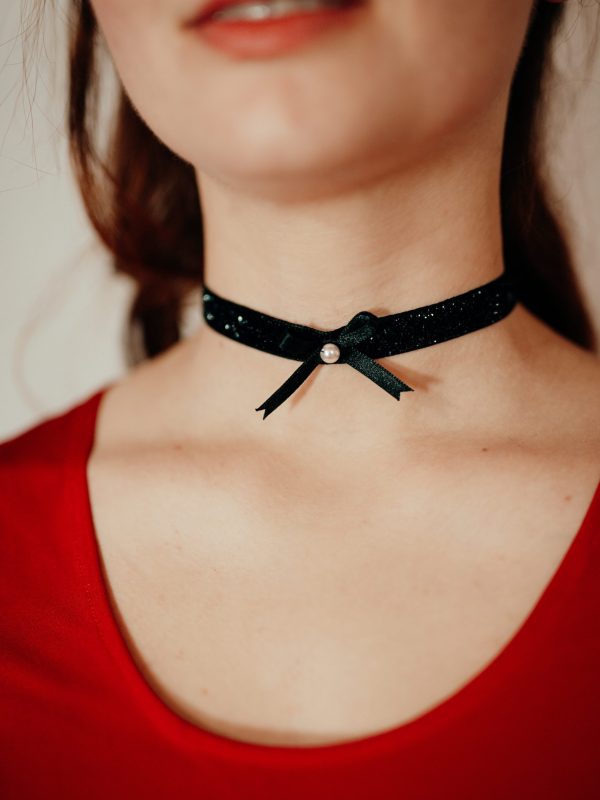 made in france black choker necklace