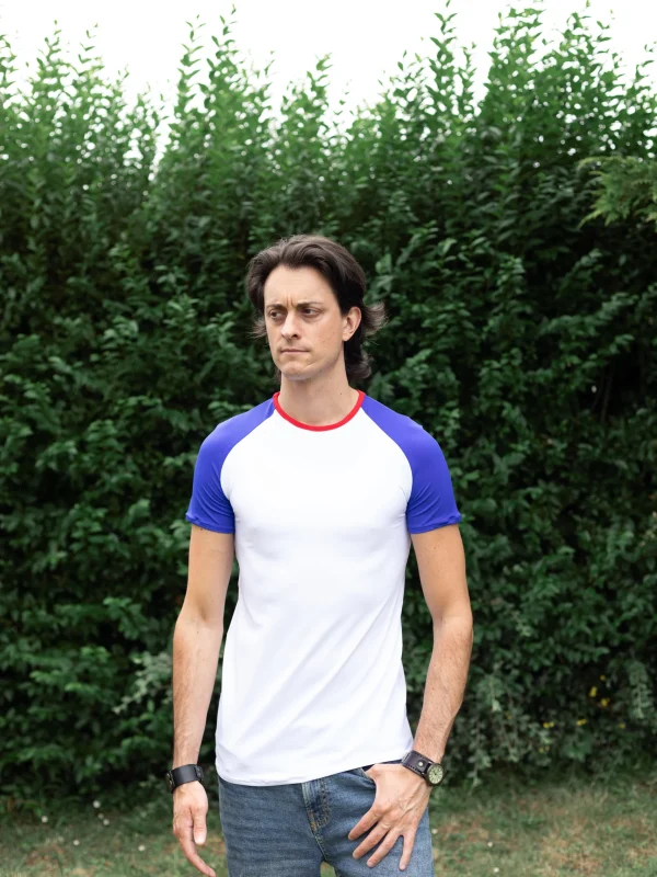 tee-shirt homme sport bleu blanc rouge made in france