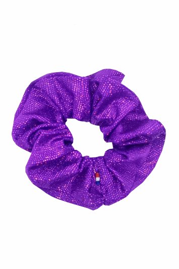 chouchou cheveux made in france et fait main en lycra violet laminé
